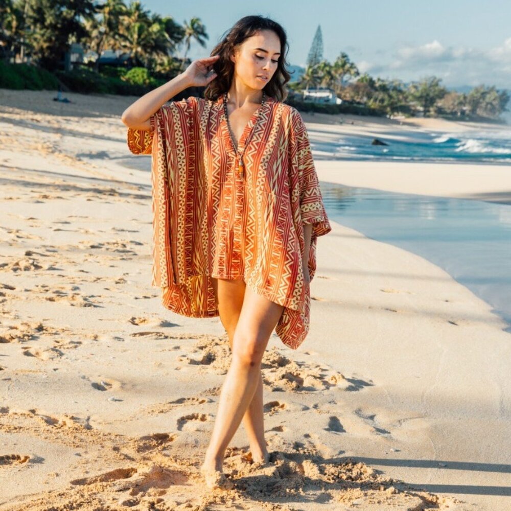 Noa Noa Short Rajah Beach cover up caftan